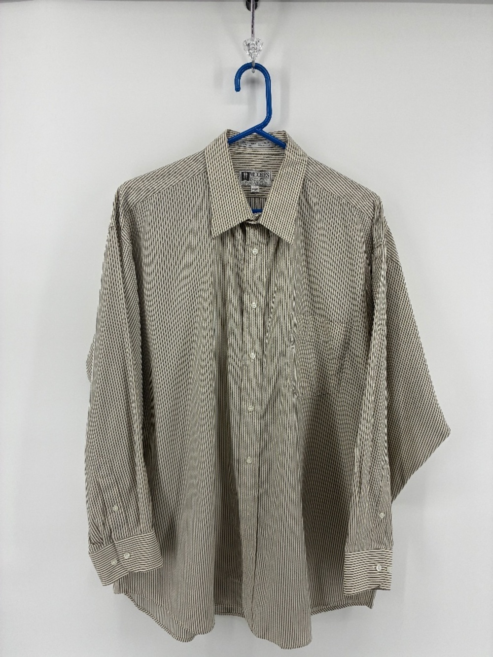 Moore’s Executive 100% Cotton Vertical Striped Long Sleeve Men’s Dress Shirt